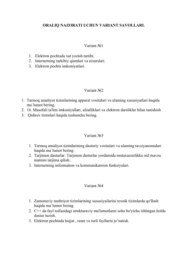 Elektron pochtada xat yozish tartibi