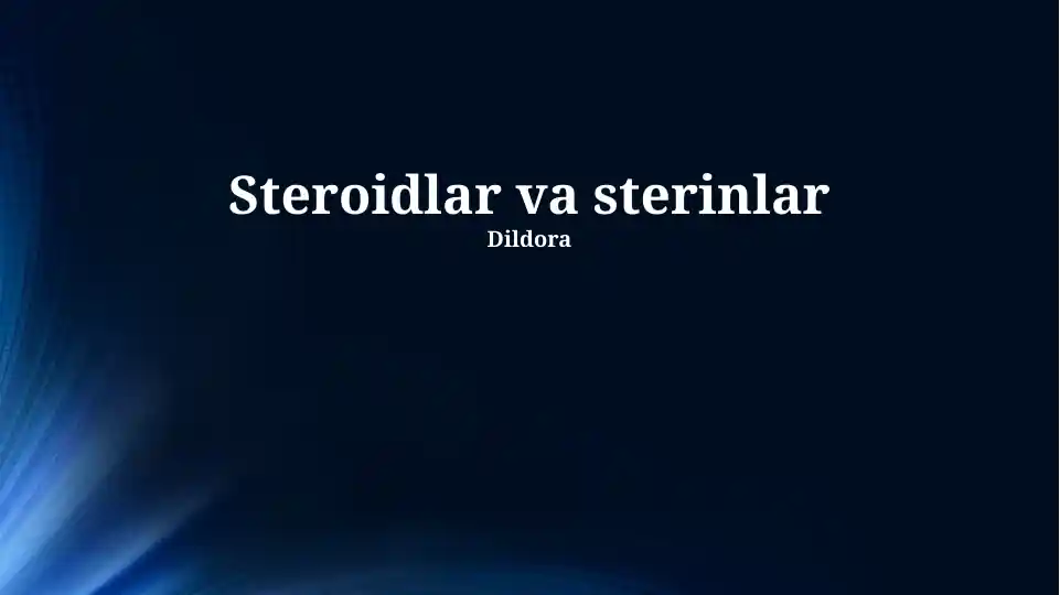 Steroidlar va sterinlar