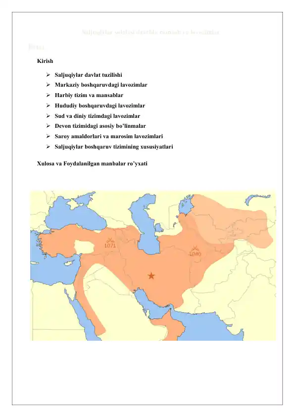 Saljuqiylar sulolasi davrida mansab va lavozimlar 25