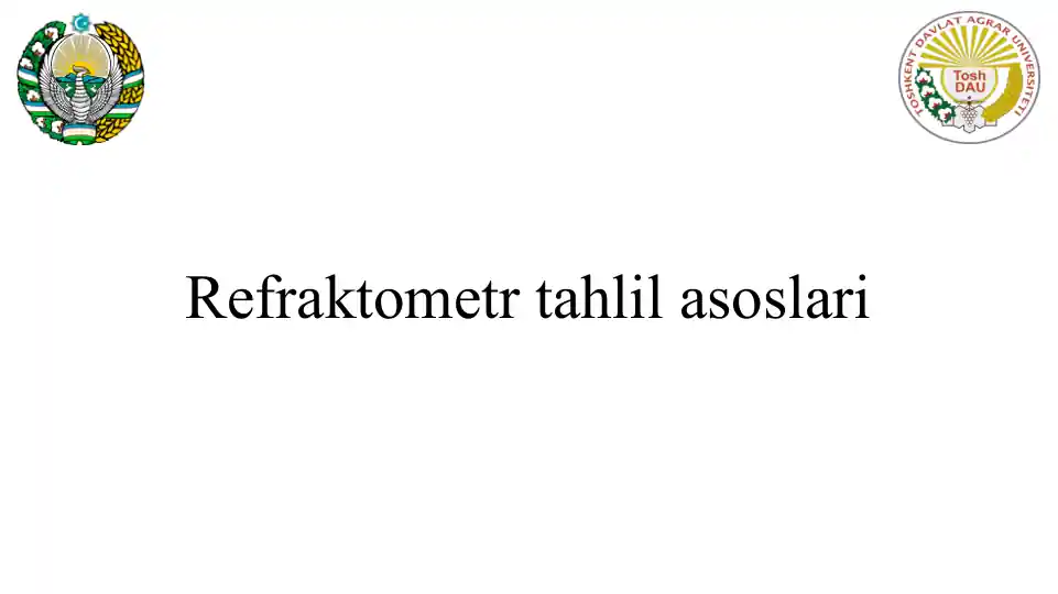 Refraktometr tahlil asoslari