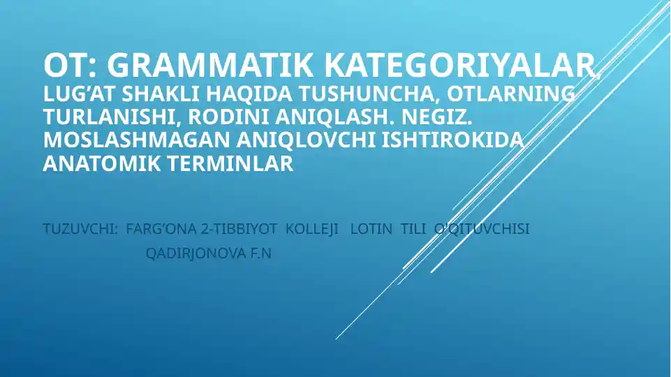 Lotin Tili Grammatikasi