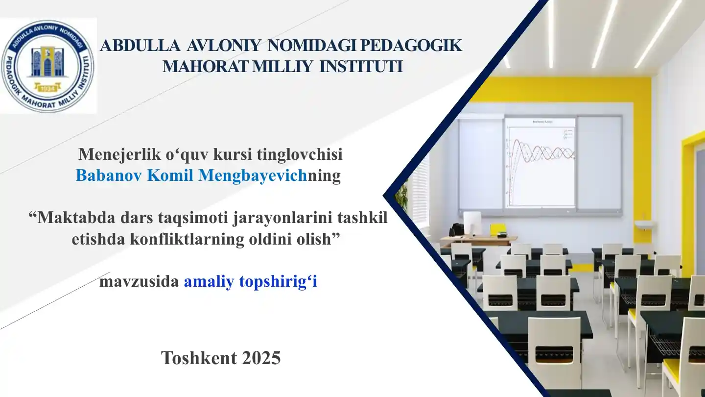 Menejerlik o'quv kursi tinglovchisi