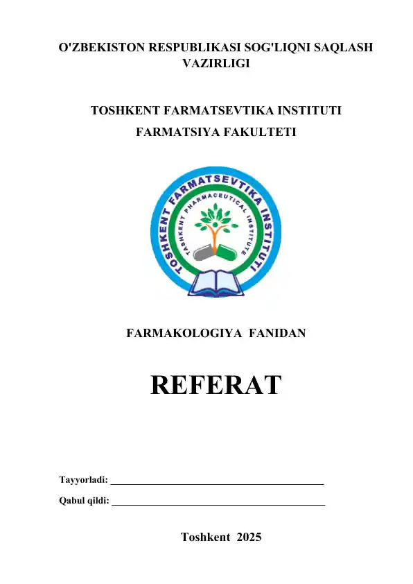 Antiseptik va dezinfeksiyalovchilar. Sulfanilamidlar, 8-oksixinolin va nitrofuran unumlari. Referat 14 bet.