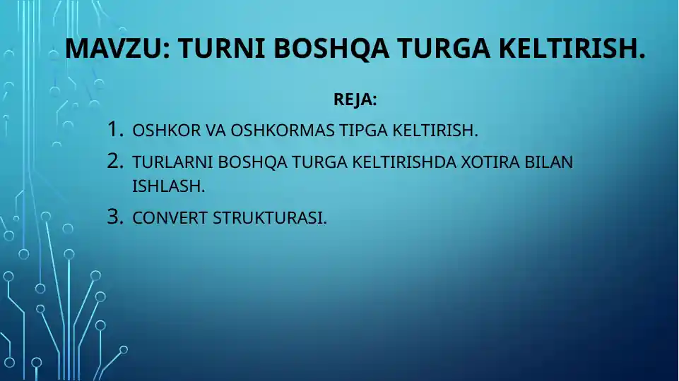 Turni boshqa turga keltirish
