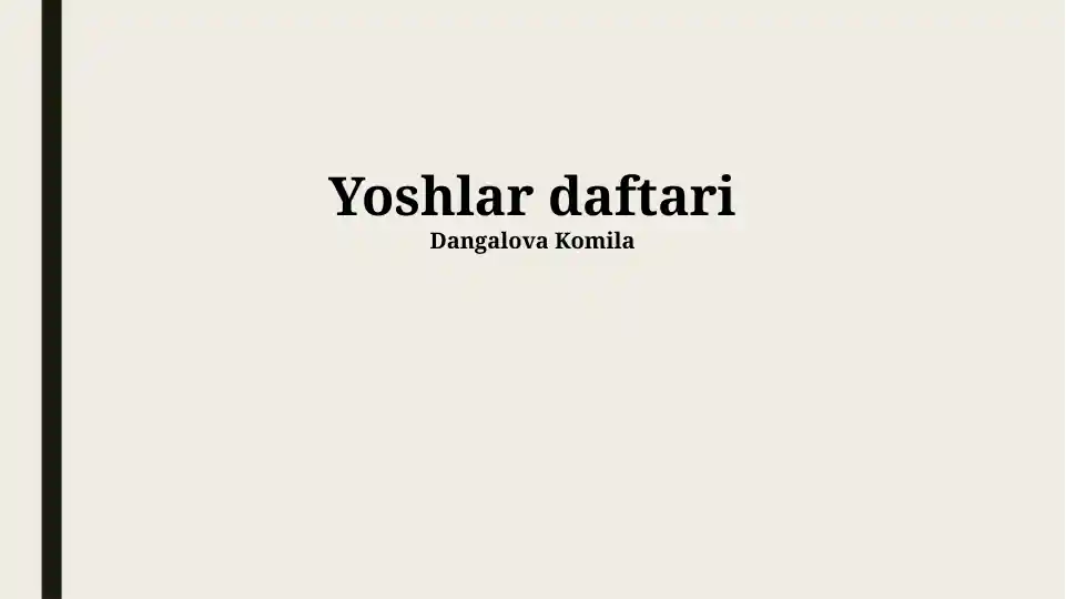 Yoshlar daftari