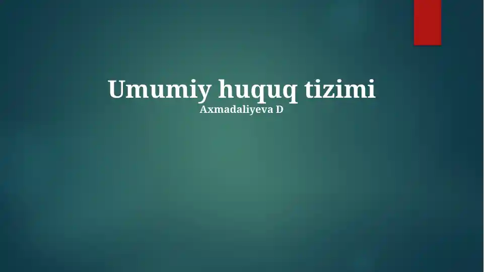 Umumiy huquq tizimi