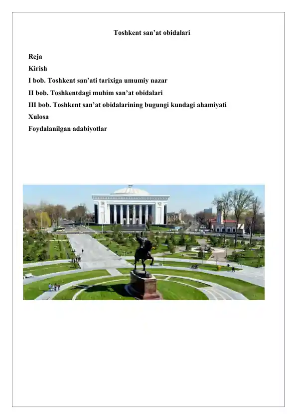 Toshkent san’at obidalari