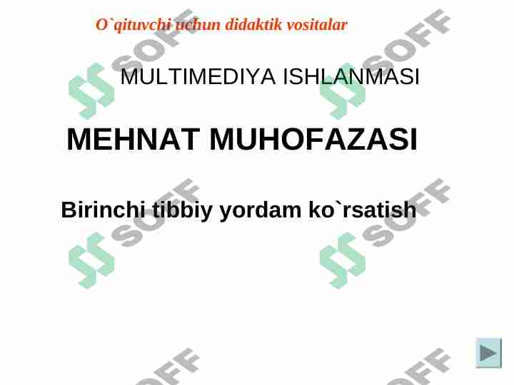 BIRINCHI TIBBIY YORDAM KO`RSATISH