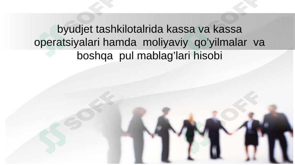 byudjet tashkilotalrida kassa va kassa operatsiyalari hamda moliyaviy qo’yilmalar va boshqa pul mablag’lari hisobi