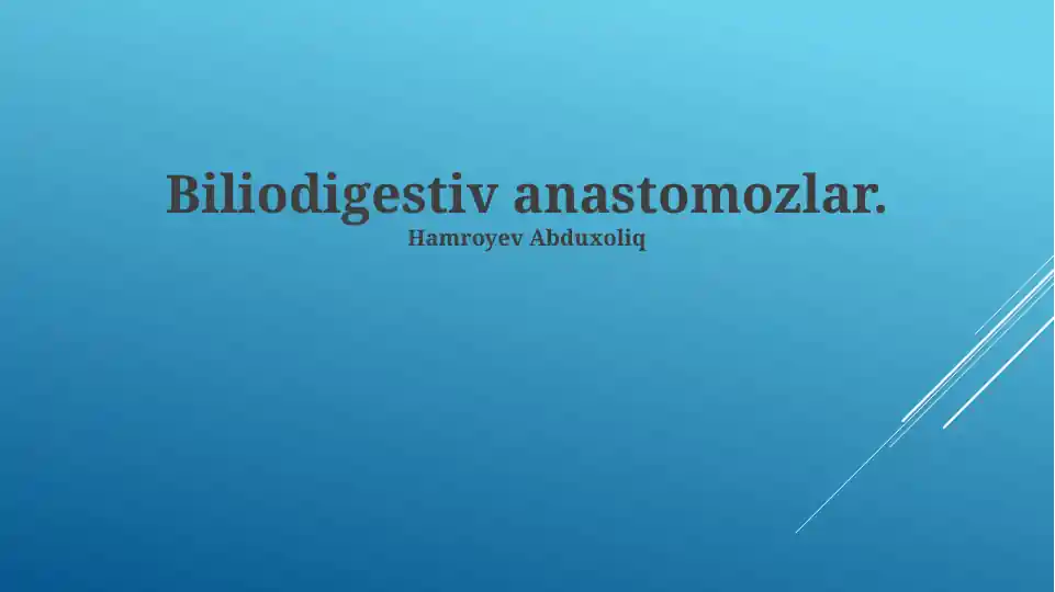 Biliodigestiv anastomozlar