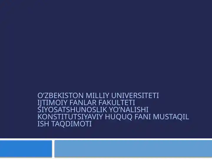Inson huquqlari umumjahon deklaratsiyasi hamda yangi tahrirdagi O’zbekiston Respublikasi Konstitutsiyasidagi huquqiy normalarning o’zaro farqli hamda o’xshash jihatlari