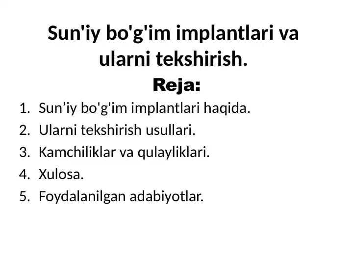 Sun'iy bo'g'im implantlari