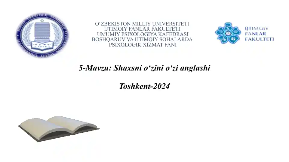 Shaxsni o'z o'zini anglash