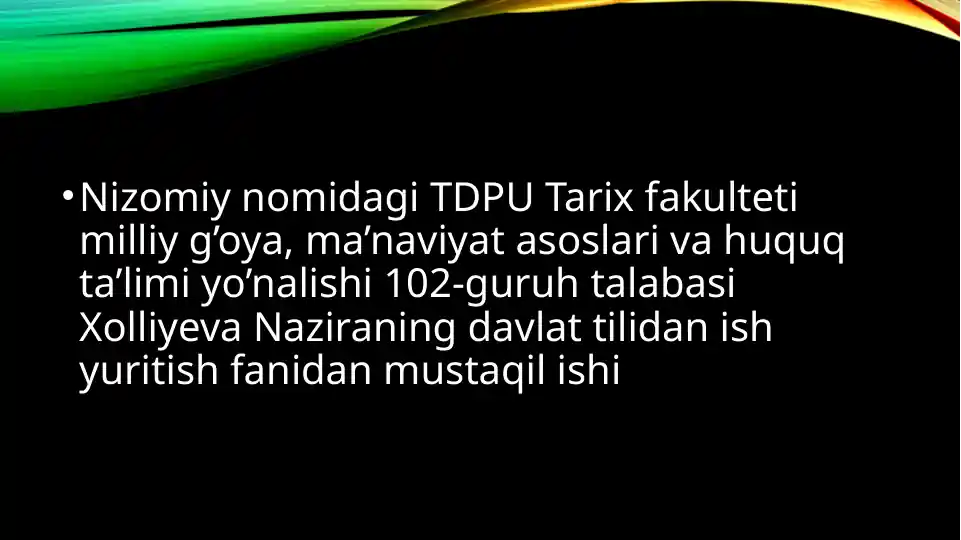 O‘zbek Tilining Davlat Tili Sifatidagi Nufuzi va Mavqeyini Tubdan Oshirish Chora-tadbirlari To‘g‘risida