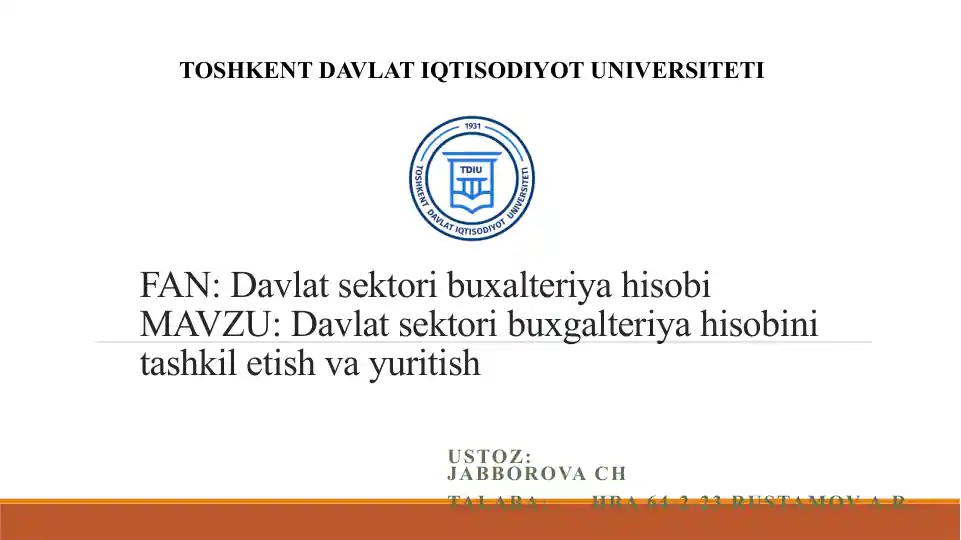 Davlat sektori buxgalteriya hisobi