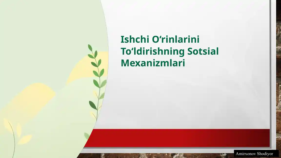 Mehnat Harakati (Harakatchanlik) Ta’rifi