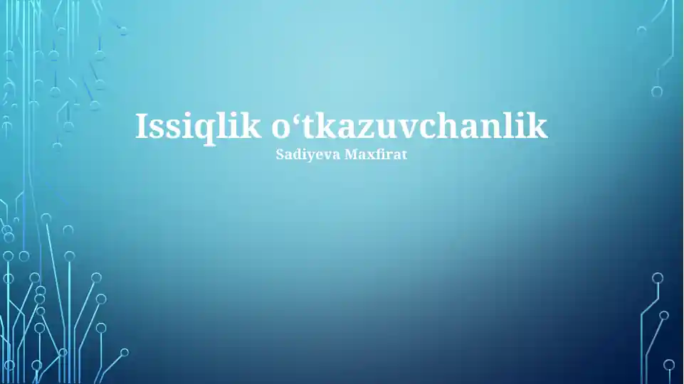 Issiqlik oʻtkazuvchanlik