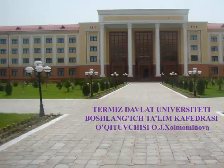 BOSHLANG’ICH TA’LIM DIDAKTIKASI