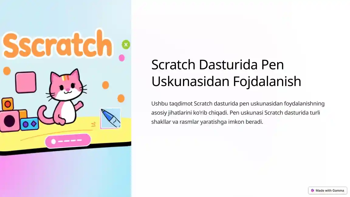 Scratch Dasturida Pen Uskunasidan Foydalanish