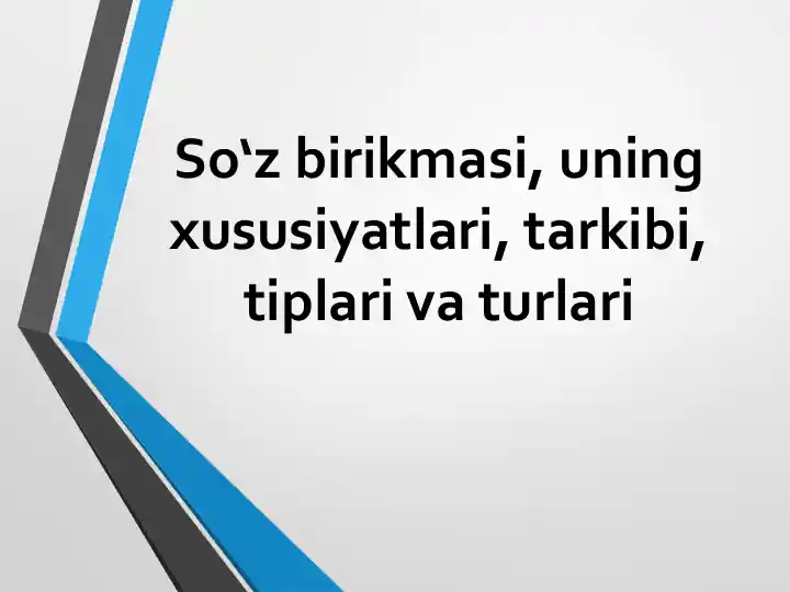 So‘z birikmasi haqida tushuncha