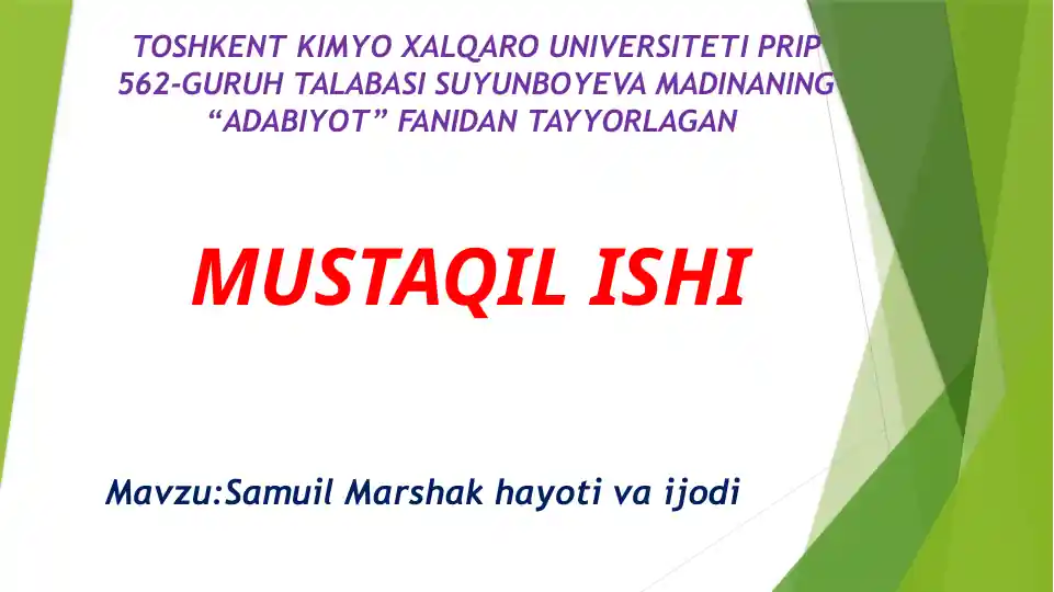 Samuil Marshak shoiri haqida ma'lumot