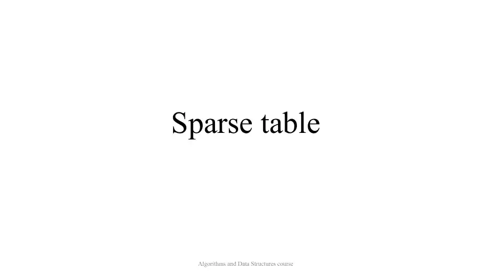 Sparse table