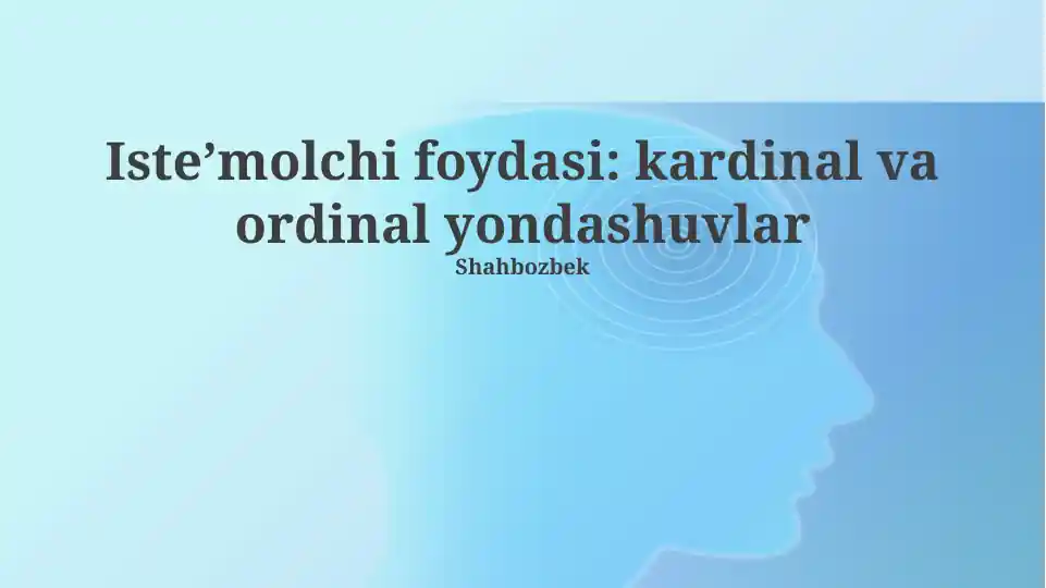 Kardinal va ordinal yondashuvlar