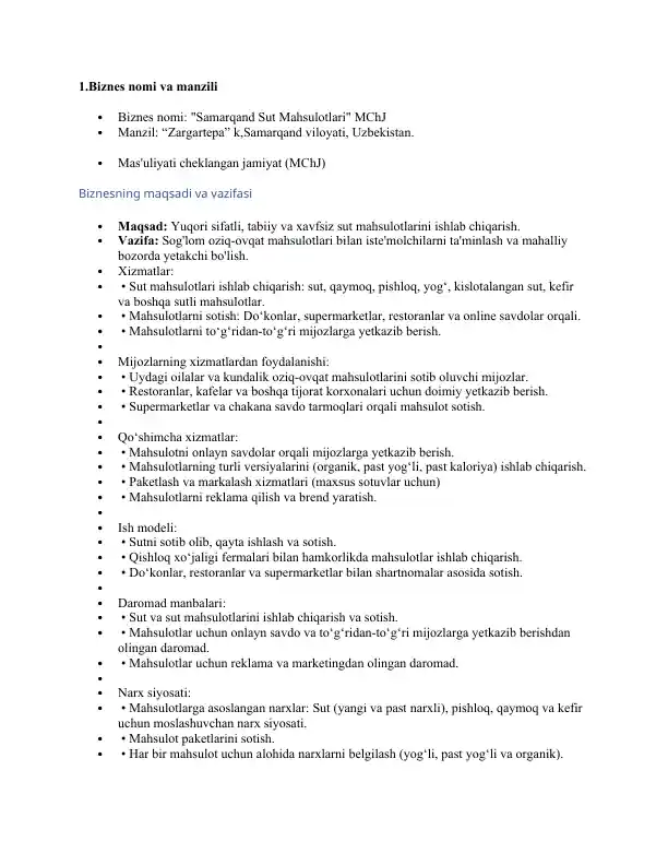 Samarqand Sut Mahsulotlari