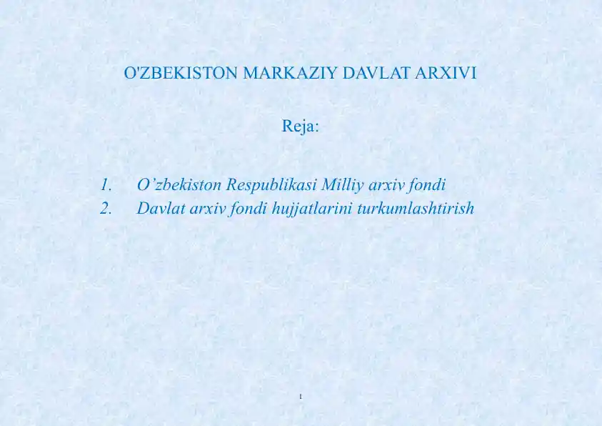 O’zbekiston Respublikasi Milliy arxiv fondi