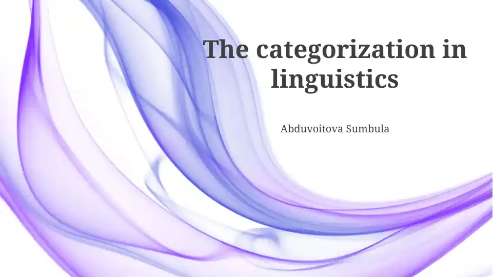 The categorization in linguistics