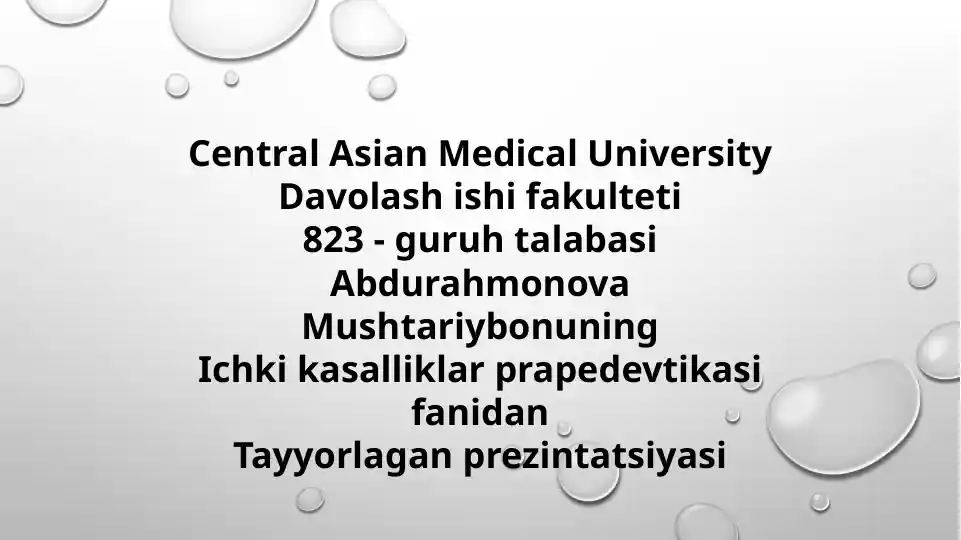 O‘pka abssessi va broxoektaz kasalligi tahlili