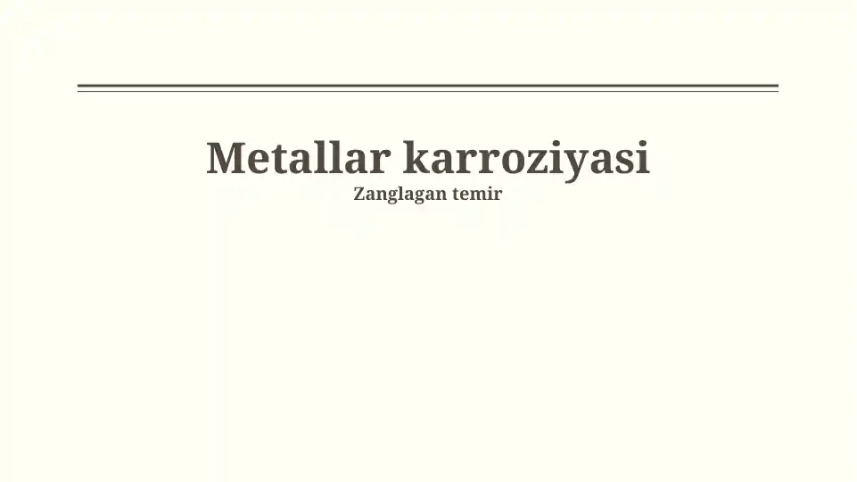 Metallar karroziyasi