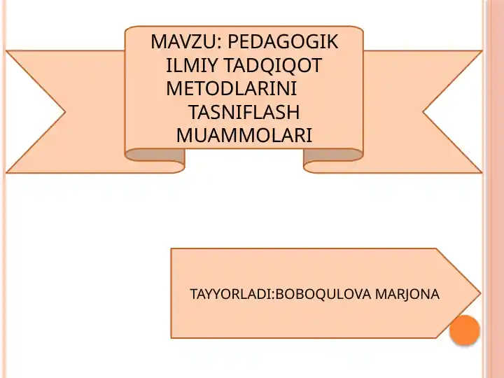 Pedagogik ilmiy-tadqiqot metodlari