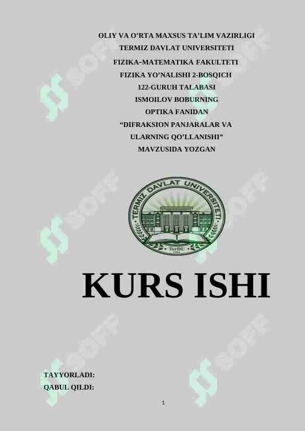 Difraksion panjaralar va ularning qo'llanishi