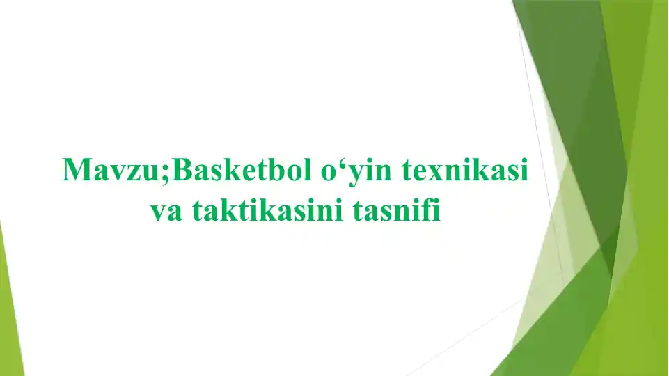 Basketbolo‘yin texnikasi