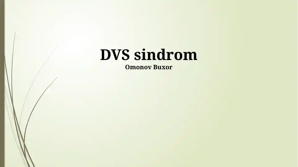 DVS sindromi haqida taqdimot