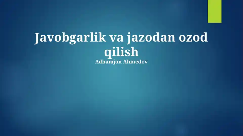Javobgarlik va jazodan ozod qilish