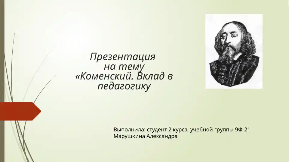 Ян Коменский. Вклад в педагогику