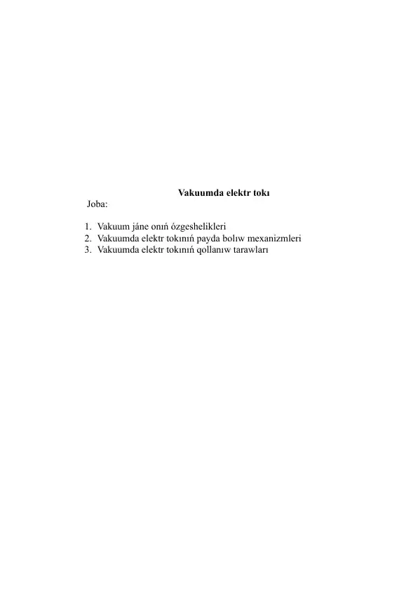 Vakuumda Elektr Toki
