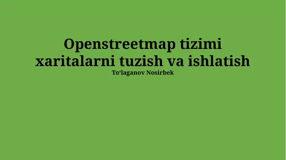 OpenStreetMap Tizimi