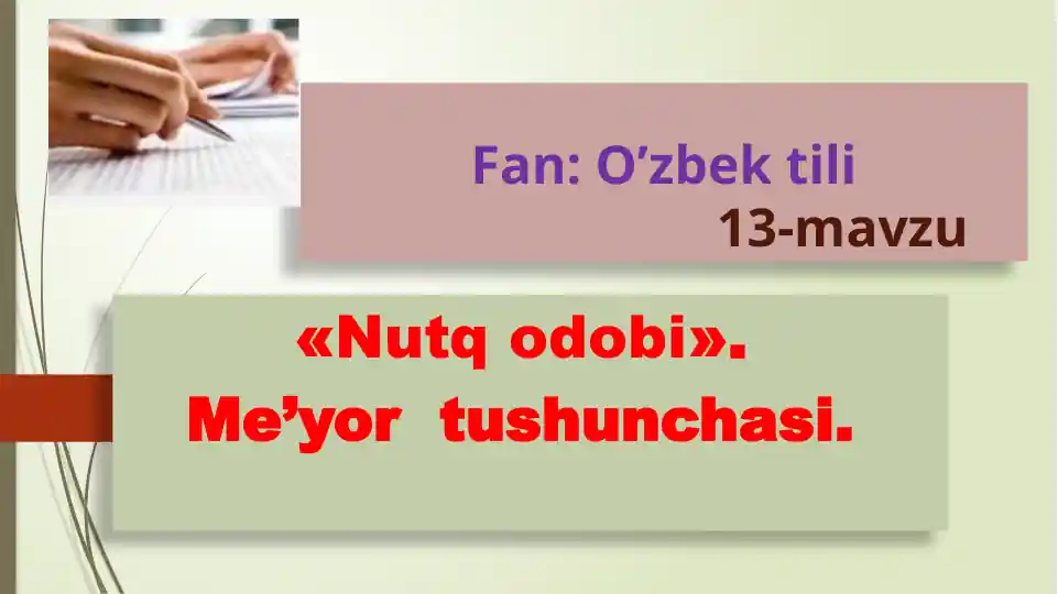 O’zbek til13-mavzu