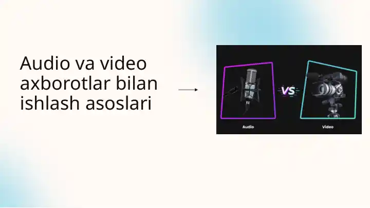 Audio va video axborotlar bilan ishlashasoslari