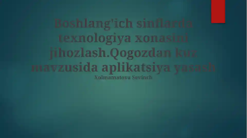 Kuz Mavzuidagi Qog'oz Applikatsiyasi