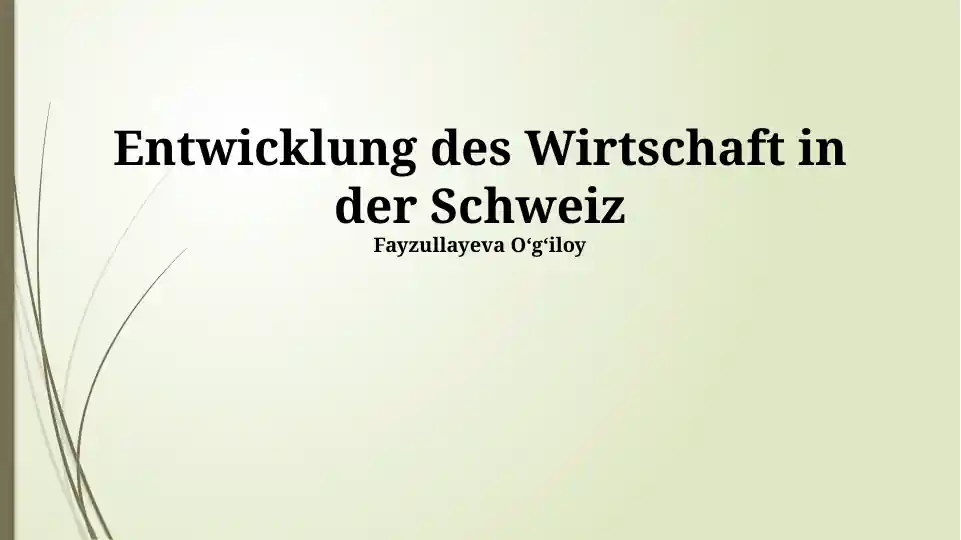 Entwicklung des Wirtschaft in der Schweiz
