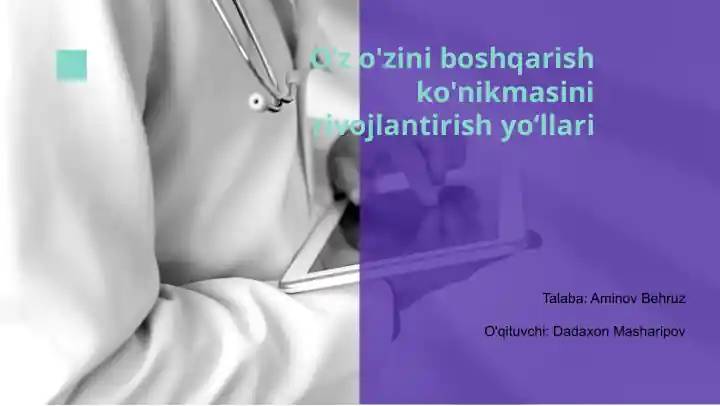 O‘z o'zini boshqarish ko'nikmasi