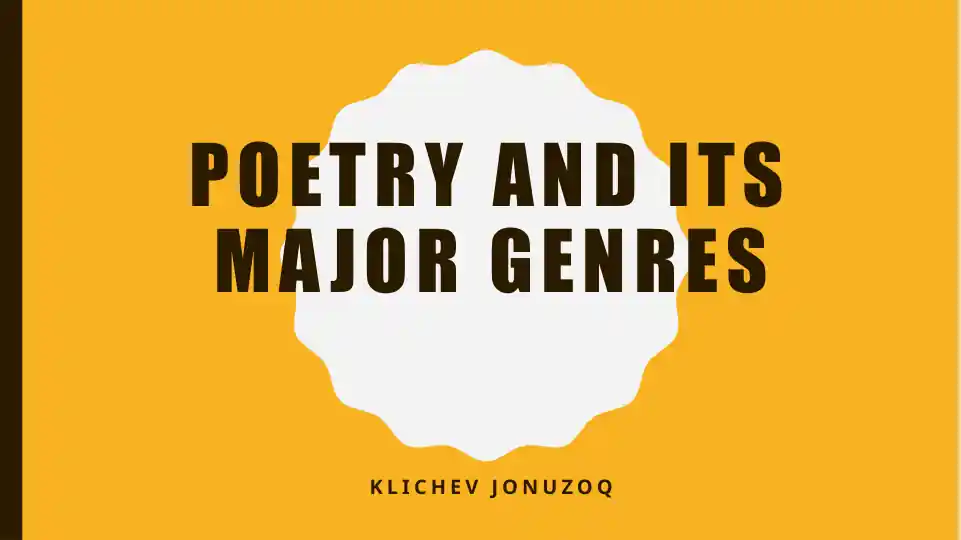 Poetry and Its Major Genres