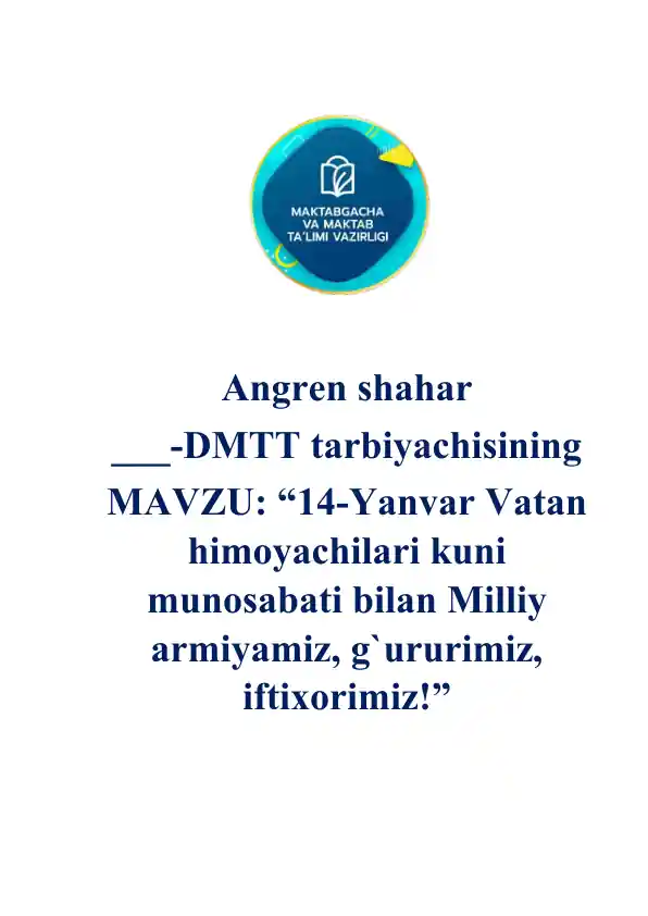 "14-Yanvar Vatan himoyachilari kuni munosabati bilan Milliy armiyamiz, g`ururimiz, iftixorimiz!"