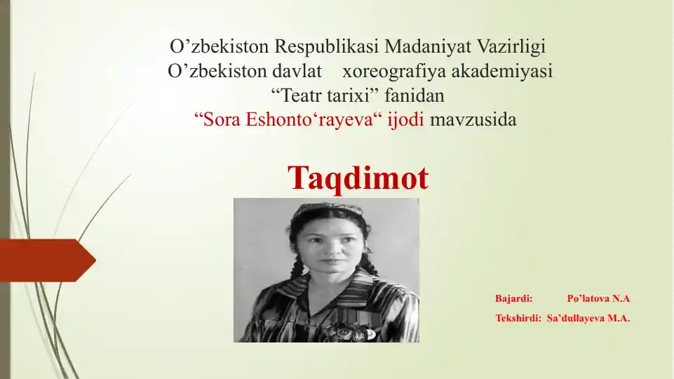 Sora Eshonto‘rayeva