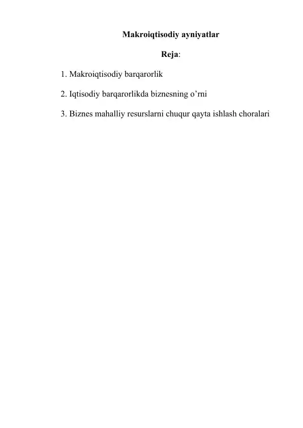 Makroiqtisodiy ayniyatlar