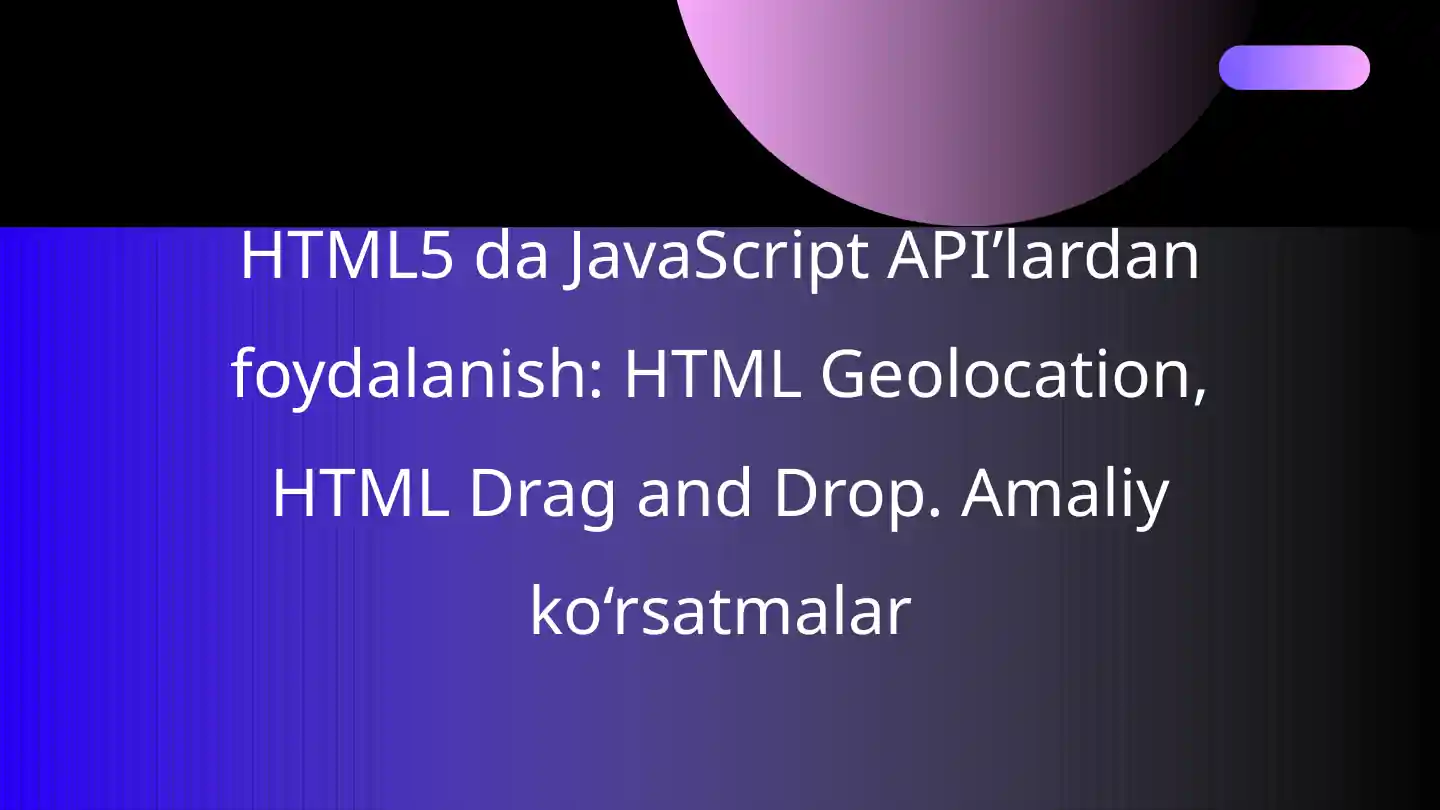 HTML Geolocation API